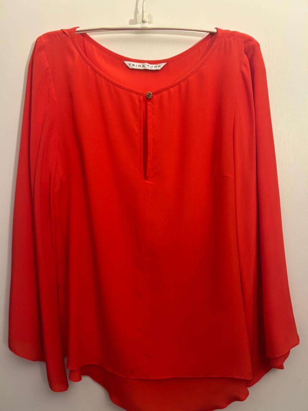 Trina Turk Red Long-Sleeve Blouse